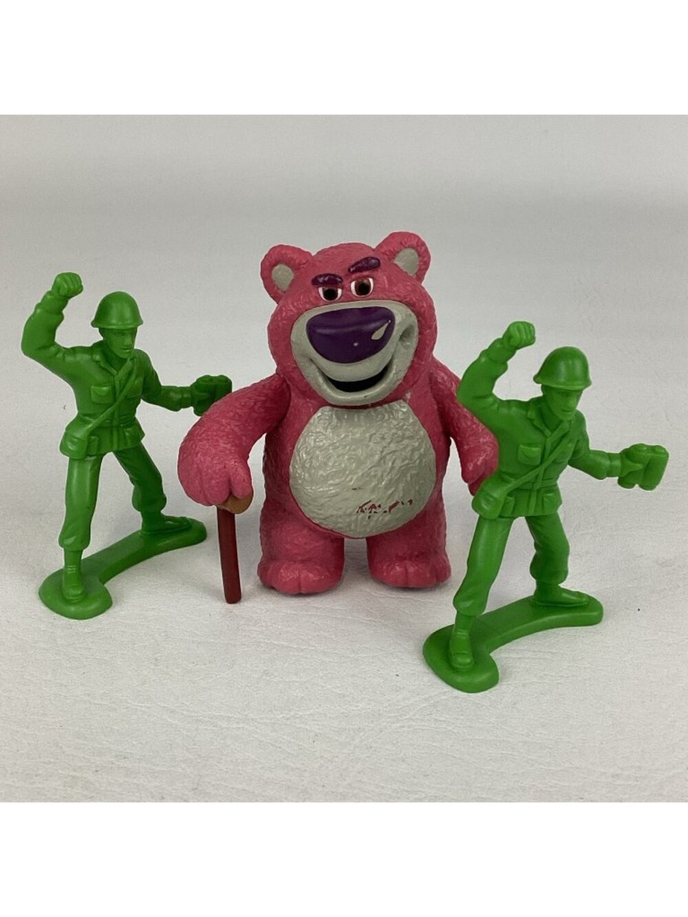 Disney Toy Story Lotso Huggin' Bear  Cane Green Army Men Soldiers Figures Bundle